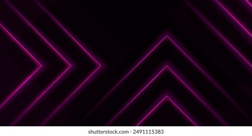 líneas de luz láser púrpura abstractas en el fondo de pared de textura poligonal oscura
