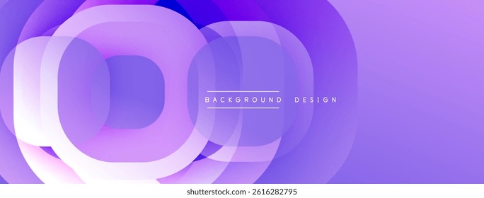 Abstract purple layers create dynamic circular composition. Soft gradients suggest depth, modern aesthetic. Minimalist design.