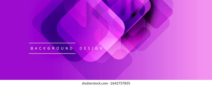 Abstract purple layers create dynamic visual effect. Modern design elements suggest innovation, technology, gradients. Minimalist aesthetic.