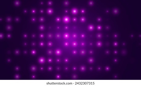 Abstract Purple LED Panel Lights Background. Beautiful Sparks Shine Special Light. Radiant Lights Grid. Vector Illustration.