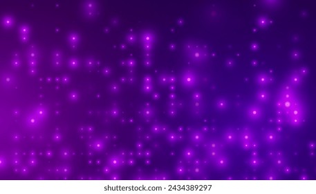 Abstract Purple LED Panel Lights Background. Beautiful Sparks Shine Special Light. Radiant Lights Grid. Vector Illustration.