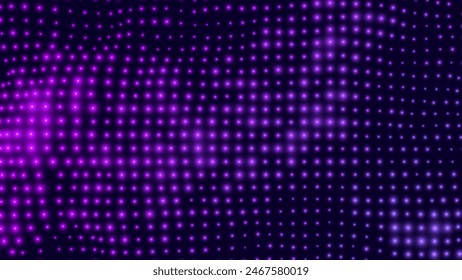 Abstract Purple LED Panel Lights Background. Radiant Lights Grid. Beautiful Sparks Shine Special Light. Vector Illustration.