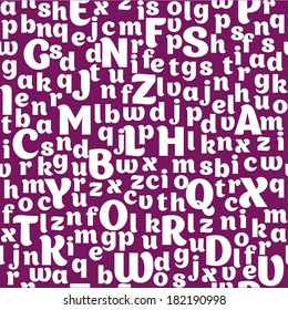 Abstract purple letters seamless pattern