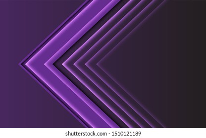 Abstract purple light arrow direction on dark design modern futuristic background vector illustration.