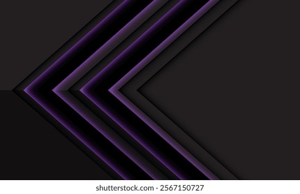 Abstract purple light black arrow direction geometric on grey blank space design modern futuristic technology creative background vector illustration.
