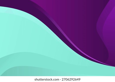 Abstract purple and light blue wave background with copy space. Vector illustration.