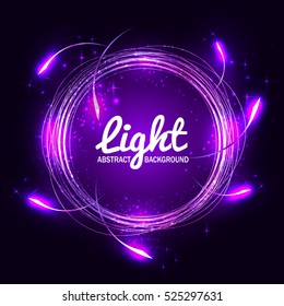 Abstract purple light circles background. Vector illustration