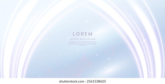 Abstract purple light curved ray on grey background with lighting effect sparkle. Vector illustration