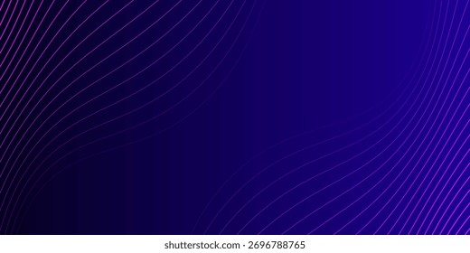 Elemento geométrico abstrato de onda de fluxo de luz púrpura. Design de elemento simples. Linha ondulada moderna. Ilustração vetorial.