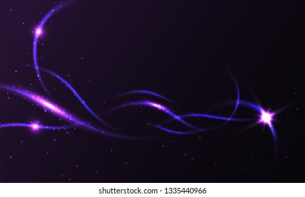 Resumen de ondas violetas sobre fondo negro.