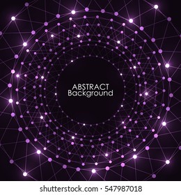 Abstract purple lights wave modern Circle pattern technology background.