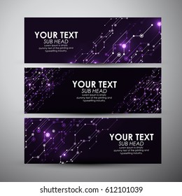 Abstract purple lights wave modern Circle pattern technology background. futuristic shape. Vector banners set background. 