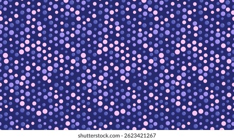 Abstract purple and lilac polka dot pattern.  Perfect for backgrounds, textiles, and website designs.  Subtle movement and soft colors create a calming, elegant vibe.