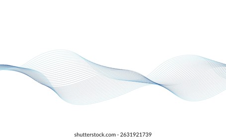 Abstract purple line design. Flowing vector wave.