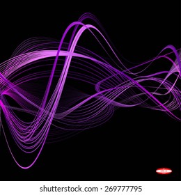 abstract purple line violet wave lilac band isolated on black background.vector illustration 