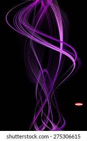 abstract purple line violet wave lilac band isolated on black background. vector illustration