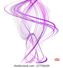 abstract purple line violet wave lilac band isolated on white background. vector illustration