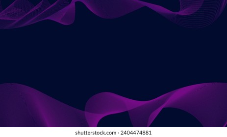 abstract purple line  waves on a dark black background design, gradient design modern wallpaper 