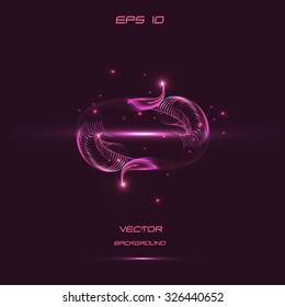 Abstract purple   lines background and neon light, vector