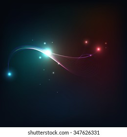 Abstract purple  lines background and neon light, vector