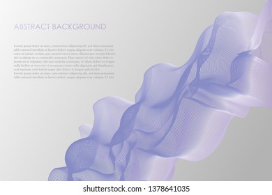 Abstract purple lines on a bright background. Line art. Vector illustration. Shiny waves. Curved lines. Design element. Text template. Presentation template. Website background.