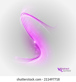 Abstract purple lines on the gray background. Vector elements.