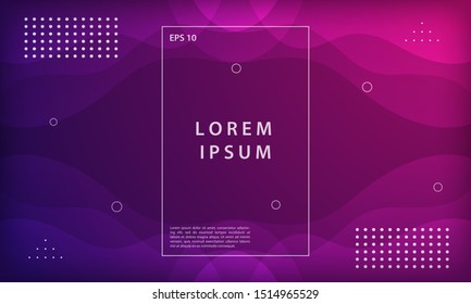 Abstract purple liquid color background. Dynamic textured geometric element design. Modern gradient light vector illustration.