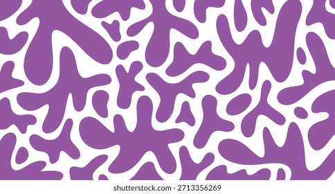 Abstrato fundo de splash líquido roxo com formas onduladas orgânicas, místico, sonhador, cósmico. Padrão único não sem costura, desenhado à mão. Ótimo para marca de beleza, poster cósmico, capa de estúdio criativo