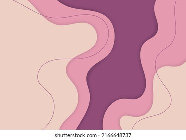 Abstract purple magenta wavy design artboard. Overlapping design decorative style background. Vector