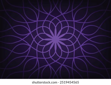 Abstract purple mandala flower design background. vector illustration.