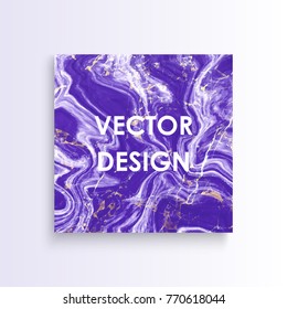 Abstract purple marble texture card, Vector purple gradient with gold pattern background, place your text. Template for your designs, banner, invitation, party, birthday, wedding. Trendy vector

