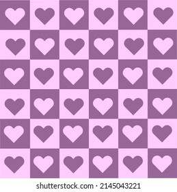 Abstract purple mesh pattern square abstract background vector with heart shape