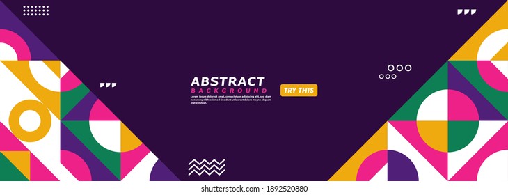 Abstract Purple Modern Background With Various Random Geometric Shape. Usable for Background, Wallpaper, Banner, Poster, Brochure, Card, Web, Presentation.