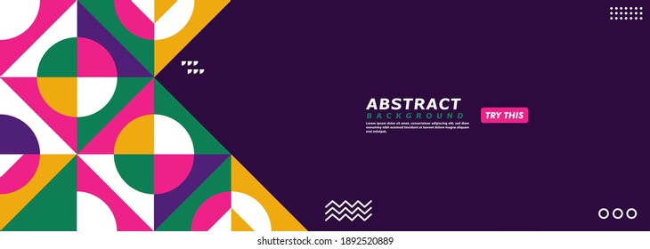 Resumen De Fondo Púrpura Moderno Con Diversas Formas Geométricas Aleatorias. Usable para fondo, fondo de escritorio, pancarta, afiche, folleto, tarjeta, web, presentación.