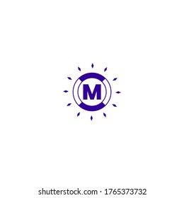 abstract purple modern circle M logotype creative design concept