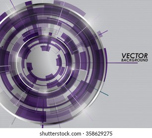 Abstract purple Modern technology circles vector background.