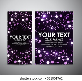 Abstract purple Molecule. Graphics resources design template. Vector illustration