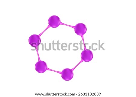 abstract purple molecule icon isolated, transparent background. Perfect for cosmetology ingredient illustration, circular arrangement, liquid beauty products formula