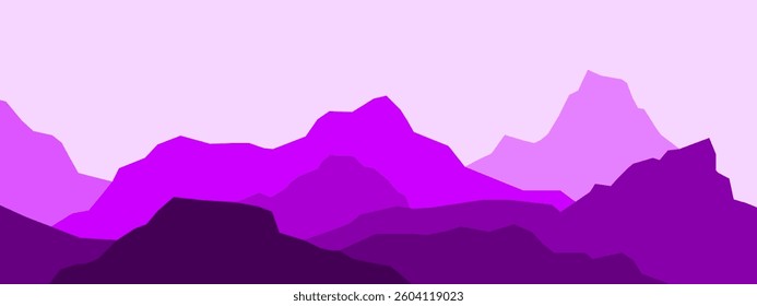Abstract purple mountain landscape graphic	