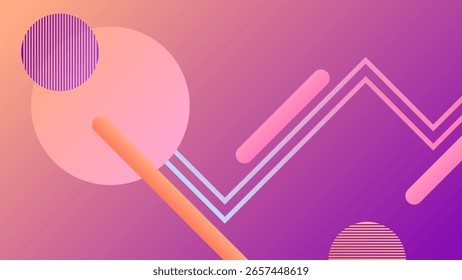 FUNDO LARANJA ROXO ABSTRATO COM CÍRCULO GEOMÉTRICO FORMAS GRADIENTE COR DESIGN VETOR MODELO BOM PARA SITE MODERNO, PAPEL DE PAREDE, DESIGN DE CAPA