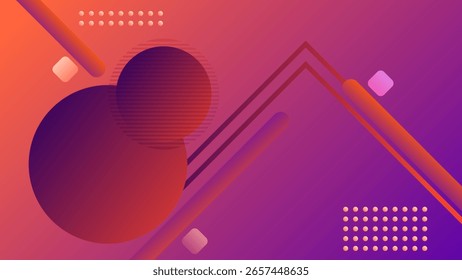 ABSTRACTAS FONDO ANARANJADO PÚRPURA CON FORMAS GEOMÉTRICAS CÍRCULO DISEÑO DE COLOR GRADIENTE PLANTILLA DE VECTOR BUENO PARA EL SITIO WEB MODERNO, FONDO DE PANTALLA, DISEÑO DE CUBIERTA