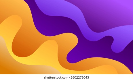 ABSTRACT PURPLE ORANGE GRADIENT BACKGROUND SMOOTH LIQUID COLORFUL BLURRED WITH HAND DRAWN ORGANIC SHAPES DESIGN VECTOR TEMPLATE GOOD FOR MODERN WEBSITE, WALLPAPER, COVER DESIGN 