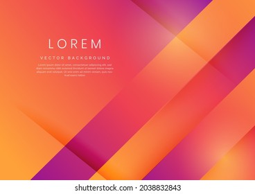 Resumen de fondo diagonal de gradiente morado y anaranjado. Puede usar para publicidad, afiche, plantilla, presentación comercial. Ilustración del vector