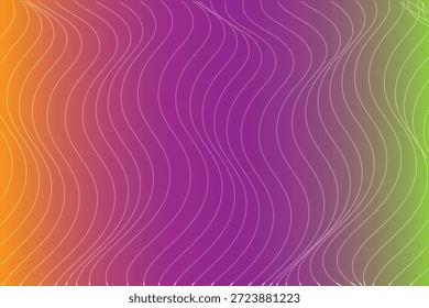 Gradiente abstrato roxo e laranja com linhas de onda pontilhadas