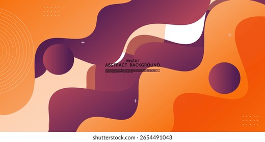 Fondo de onda de corte de papel degradado púrpura y naranja Abstractas. Diseño realista del patrón de onda fluida. Vector EPS10.