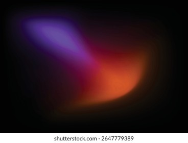 Abstract Purple and Orange Light on Black Background