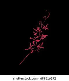 abstract purple orchide vector  illustration.outline shapes of petals 
