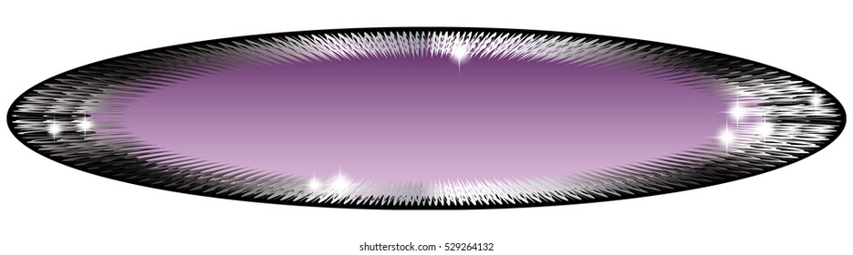 Abstract purple oval background in a silver frame, with space for your text. Vector illustration, on transparent background