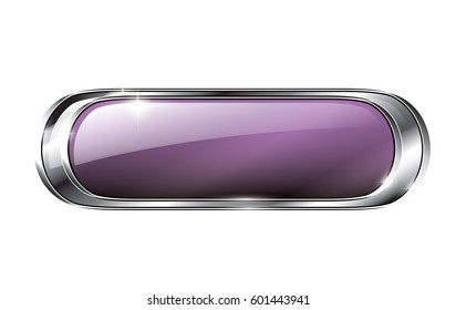 Abstract purple oval background with a silver frame, with space for your text. Vector illustration. 