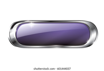 Abstract purple oval background with a silver frame, with space for your text. Vector illustration. 